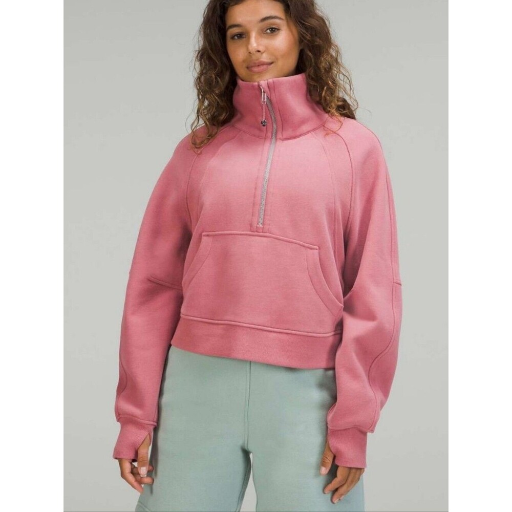 Lululemon Scuba Oversized Funnel Neck Half Zip Brier Rose Pocket Size XL/XXL